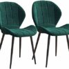 dining chair Kitchen Dining Room Furniture Chairs Dining Chairs Set Of 2 Velvet Padded Seat Sturdy Black Steel Legs Comfy Backrest Kitchen Bedroo