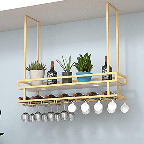 OUSIKA Wine Racks,Wine Glass Rack Cabinet Holder Wall Bottle Glass Shelf Ceiling Wine Cabinet Barniture Wine Storage Display