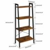 IBUYKE Ladder Shelf, Bookshelf, 4-Tier Storage Organiser Shelves, Shelving Unit, Plant Stand, Living Room Bookcases, Industrial Bookshelf, for Be
