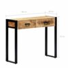 vidaXL Solid Mango Wood Console Table with 2 Drawers Vintage and Industrial Charm Hall Table Side Table Dressing Table Entryway Table Vanity Cabi