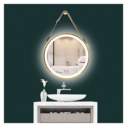 Round LED Bathroom Mirror,Illuminate Circle Wall Mounted Vanity with Touch Switch Bathroom mirror