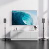 Speaker Stands Extend 30-45 Inch with Upgraded Cable Management, Hold Satellite, Small Bookshelf & Bluetooth Speakers up to 8lbs(i.e. Vizio, Polk