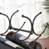 ZYZMH Wine Rack Metal Freestanding Kitchen Storage Stand Wine Cabinet Grape Wine Shelf Display Bar