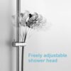 OFFO Shower Riser Rail, 62cm Wall Mounted Shower Rail Adjustable Distance 28 to 61cm with Handheld Shower Head Holder Replacement for Shower, Chr