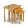 Julian Bowen Cleo Nest of Tables, Oak, Height: 46, Width: 48, Depth: 33cm