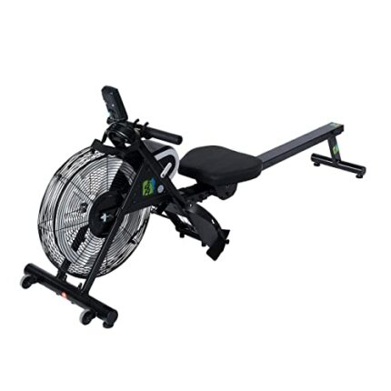 Fit4home Air Rowing Machine for Home Use Foldable with Roller Wheels, Compact Rower with Bluetooth, LCD Monitor & 110kg User Weight, Cardio Gym W