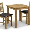 Julian Bowen Coxmoor Square Dining Table, Oak & Hastings Set of 2 Dining Chairs, Slate Linen