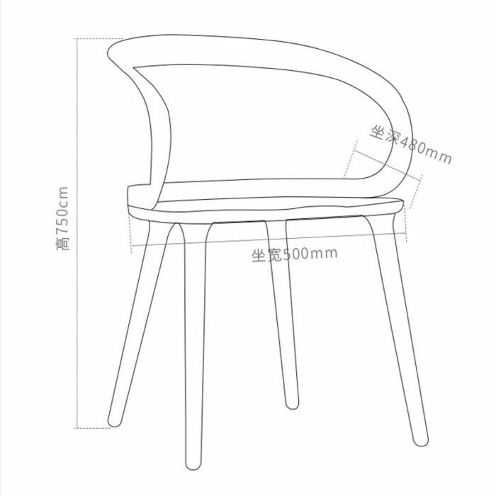 WALNUT Dining Chair Kitchen Office Chair Dining Lounge Decorated Living Room Chair (Color : Argento, Size : Light Grey)