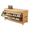 3-Tier Shoe Rack Bench Solid Wood Shoe Organizer with Shelves And Drawer Storage, Indoor Storage Chest, Bed End Stool for Entryway, Hallway, Livi
