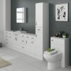 VeeBath Linx Free Standing Bathroom Cabinet White High Gloss Vanity Storage Cupboard Furniture Unit - 250 x 300mm