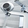 Luckyhome Basin Mixer Tap with Pop up Waste,Washroom Square Single Lever Chrome Brass Mixer Tap