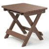 TORVA Outdoor Adirondack Foldable Side Table, 51 x 41 x 45 cm Patio Garden Coffee Table, Recyclable & Weather Resistant High-density PE, Gray Col