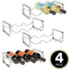 mDesign Set of 2 Wine Rack – Stackable Metal Wine Shelf for up to 3 Bottles – Convenient Shelf for Wine Bottles and More – Graphite Grey