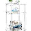 KSacry Acrylic Side Table/End Table, Small Nightstand/Bedside Table,3-Tier Storage Shelf C-Shape, Sofa Table Home Accent Table 15.75" L x 11.81"