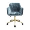 Warmiehomy Velvet Office Chair -Armchair Swivel Chair Office Desk Computer Chair Height Adjustable Chair For Office Home Living Room Bedroom (Min