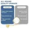 DOWRY Wall Mounted Magnifying Mirror with Light 5x,Gold Extendable Mirror,LED Illuminated Shaving Mirror,360 ° Rotatable Double Sided Mirror,Ø20c