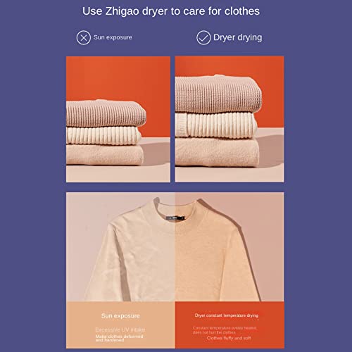 DISHENGZHEN Clothes Dryer Machine with Clothes Bag, 800W Electric Clothes Dryer, Large Capacity Compact Tumble Dryer, Hand Luggage Drying Pod Tra