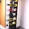 Steel Wall Mounted Cabinet Narrow Wine Rack - Durable, Tall Vertical 7 Bottle Holder Storage - Small Wine Rack for Bar, Home, Wine Cellar, Kitche