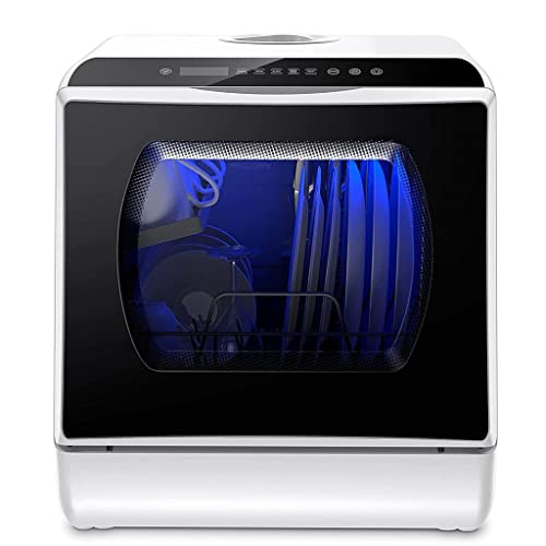 KKYKP Countertop Dishwasher Home Multifunctional Professional Smart Portable Desktop Dishwasher (Color : White, Size : 42.8 * 42.5 * 45.8cm)