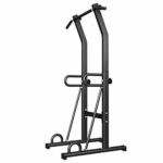 ZXYWW Strength Training Equipment, Power Tower Pull Up Bar & Dip Station Supports to 550 Lbs, 6 Levels Height Adjustment, Muscles Training