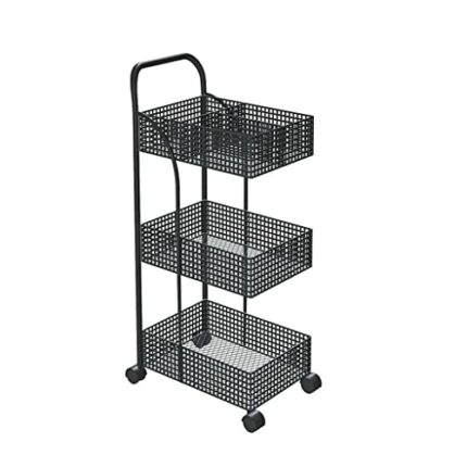 BHVXW Scandinavian Iron Shelves Bedroom Kitchen Metal Removable Bathroom Storage Rack With Wheels Trolley