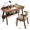 WALNUT Furniture Set Solid Wood Table And Chair Furniture Set Study Table Set 80 * 55 * 75Cm
