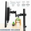 VIVO Steel Universal Full Motion Pole Mount Monitor Arm with Removable 75mm and 100mm VESA Plate, Fits 17 to 32 inch Screens, Black, MOUNT-POLE01