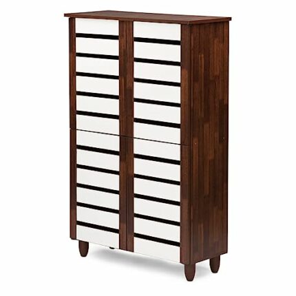 WALNUT Finished Wooden Door Shoe Cabinet 4 Door Shoe Cabinet Shoe Shelf Organizador De Home Furniture
