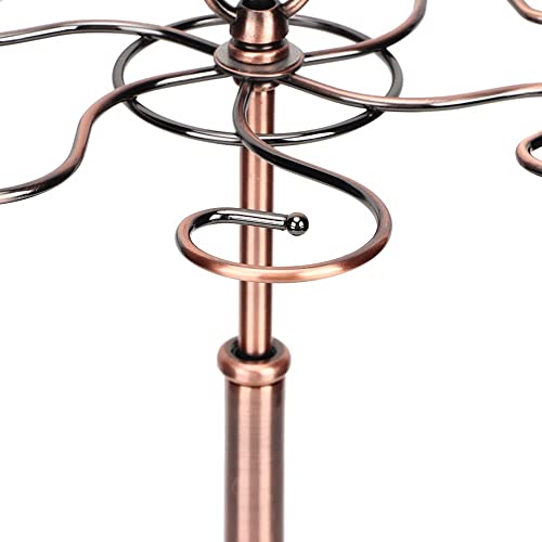 6 Hook Wine Glass Rack Holder, Retro Style Tabletop Wine Glass Display Holder Hanging Shelf Organizer Kitchen Cutlery Storage Rack for Home Bar R