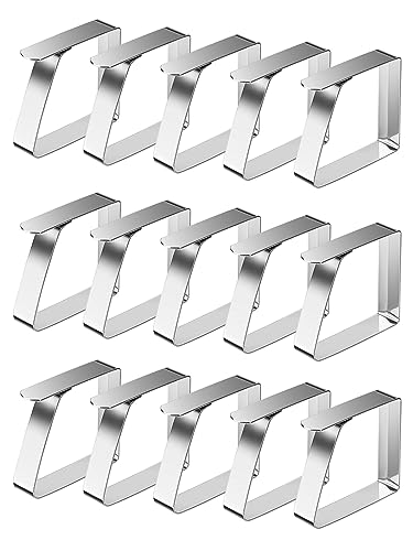 Bohoray 16 Pieces Table Cloth Clips for Outside Table,Tablecloth Clips,Table Clips for Table Cloth Outdoor,Stainless Steel Table Cover Clips Adju
