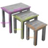 AERATI Nest of Tables Set of 3 Nesting Coffee Tables OAK Side End Lamp Tables for Living Room Natural