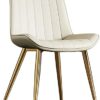 Kitchen Dining Room Furniture Chairs Home Leather Dining Chairs for Kitchen Modern Design Dining Chair PU Upholstered Dining Chair With Metal Leg