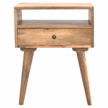 Artisan Furniture Nordic Designed Bedside with 1 Drawer & Open Slot, Natural Oak/Ish Finish, 46x36x58 cm