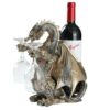 HEINBOW Steampunk Dragon Wine Bottle Wine Holder Statue with Two Wine Glasses Holder Wine Rack Gothic Decor Metallic Look for Home Decor Gifts fo