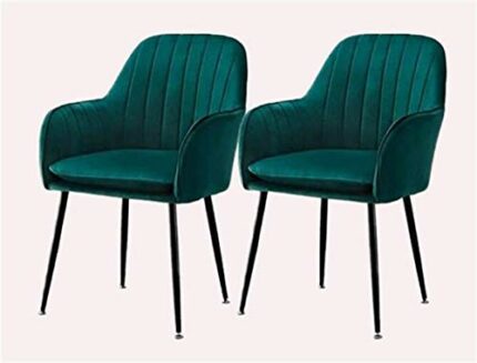 Modern Kitchen Dining Room Chairs Set Of 2 Velvet Dining Chairs,Sturdy Metal Feet with Armrests and Backrest Kitchen Living Room Chairs (Color :