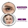 wobsion Led Compact Mirror, 1x/10x Magnification Compact Mirror with Light,Handheld 2-Sided Pocket Mirror,Travel Makeup Mirror,3.5in Compact Mirr