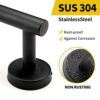 24 Inch Matte Black Towel Bar, Bathroom Towel Holder Kitchen Dish Cloths Hanger SUS304 Stainless Steel Bath Towel Hangers for Bathroom Wall(2 Pac