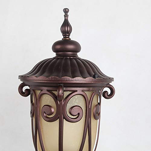 TQXDD Vintage Outdoor IP54 Waterproof Aluminum Lawn High Pole Pillar Light Victoria Vintage Garden Courtyard Villa Aisle Bollard Column Lamp Gara