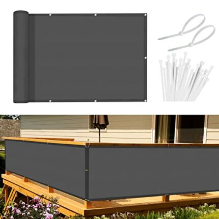 Sunnylaxx Balcony Privacy Screen 90x300 cm Fence Screen for Balcony and Patio, Balcony Cover, PES(170g/㎡) Water-Repellent Wind Protection, with R