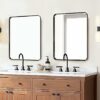 ANDY STAR Bronze Mirror for Bathroom, Rectangular Vanity Wall Mirror, 24"x32" Modern Non-Rusting Metal Frame Bathroom Mirror, Hangs Horizontally