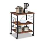 THYKL 3 Tier Kitchen Storage Cart Microwave Oven Rack For Household Kitchen Wheel Movable Storage Holders Cart