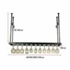 NEOCHY Wine Rack Wall-Mounted Wine Glass Holder - Height Adjustable Wall Shelf Storage Rack Metal Rod - Multi-Function Shelf, Home Retro Decorati