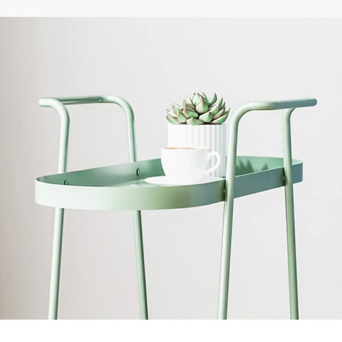 JYDQM Living Room Sofa Side Home Balcony Movable Small Push Kitchen Storage Rack (Color : Argento, Size : 62.5CM*60CM)
