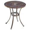 YSGLIFE Garden Outdoor Round Table Cast Aluminium Dining Coffee Tables Waterproof Sturdy Durable Balcony Patio Furniture Bistro Sets (One Table)