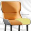 Kitchen Dining Room Furniture Chairs Modern Kitchen Dining Chairs Set Of 2，Water Proof PU Leather Side Chair with Carbon Stee Legs Kitchen Living