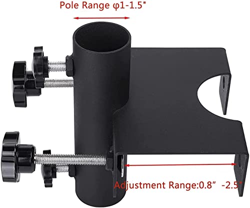 VANROUG Heavy Duty Balcony Umbrella Holder Clamp Garden Fence Parasol Decking Holding Bracket Stand,Clamping range(20mm-63mm),Umbrella Diameter(2