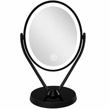 Aesfee Double-Sided 1x/7x Magnification LED Makeup Mirror, Lighted Vanity Magnified Mirror USB Chargeable, Touch Sensor Control 3 Light Settings