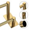 Towel Rail, No Drilling Bathroom Towel Rail, Self Adhesive Wall Mounted Double Hand Towel Holder Made of 304 Brushed Stainless Steel for Bathroom