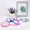 QLFJ-FurDec 2 PCS Hand Mirror, Double-sided 1X/3X Magnifying Mirror with Handle, Portable Travel Cosmetic Mirror, Transparent Frame Pocket Mirror