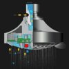 Shower Head, High-Pressure Rain Fixed Showerhead Rainfall 5-Setting with Adjustable Metal Swivel Ball Joint, Bathroom Showerhead 4 Inch High Flow